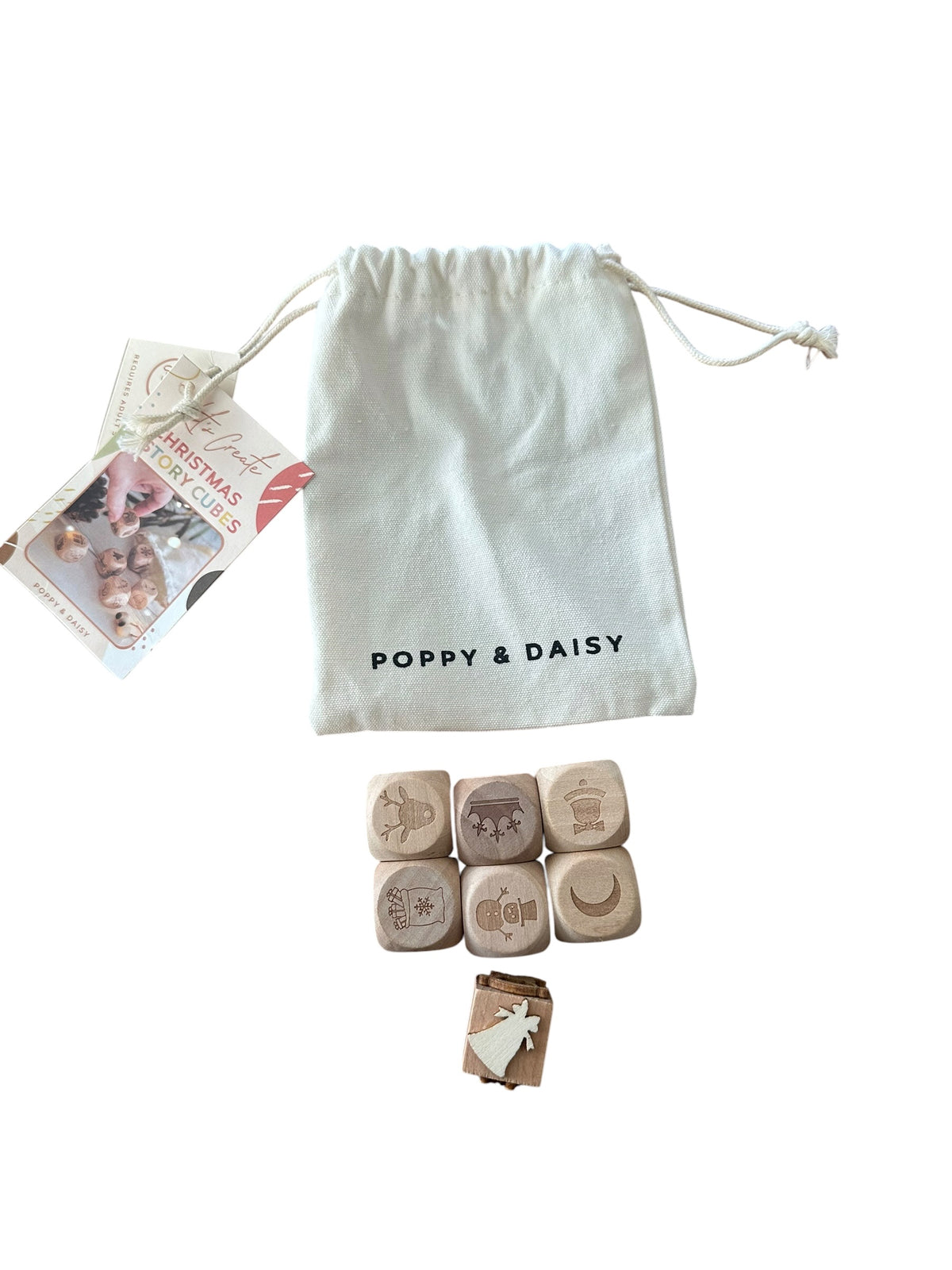 Poppy and Daisy Wooden Christmas Story Cubes