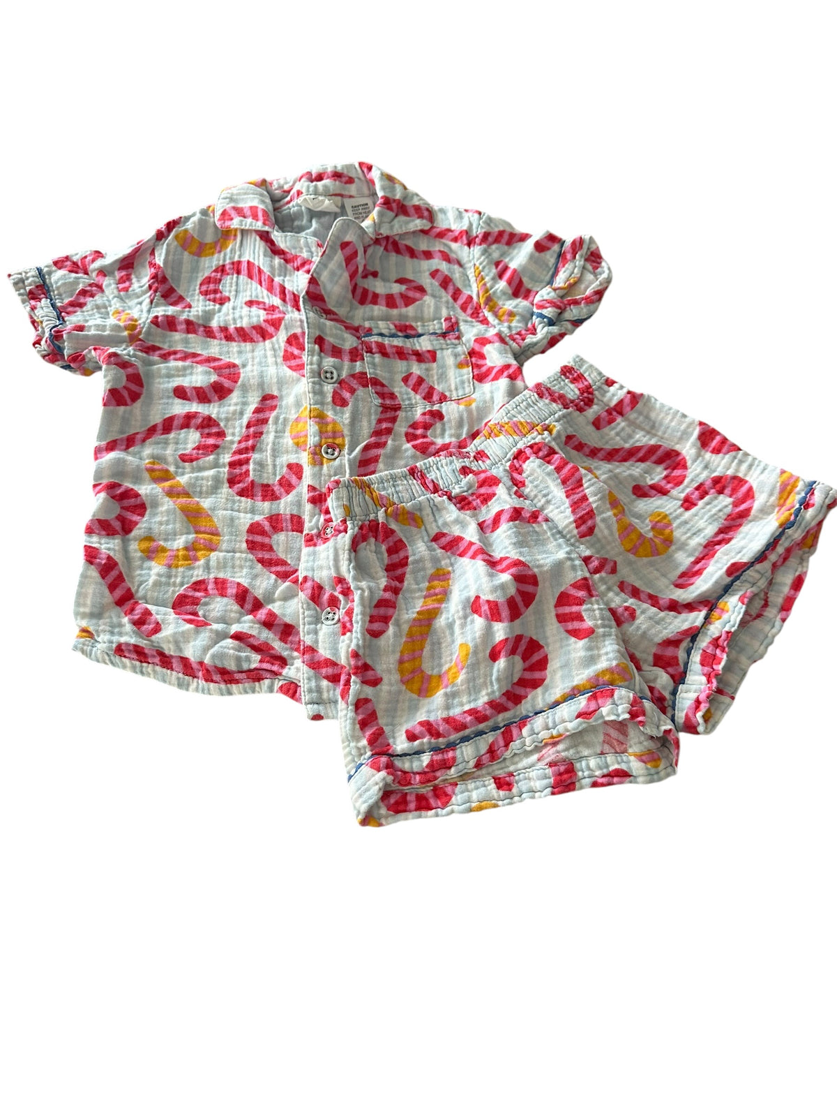 Cotton On Candy Cane Pj Set - Size 5
