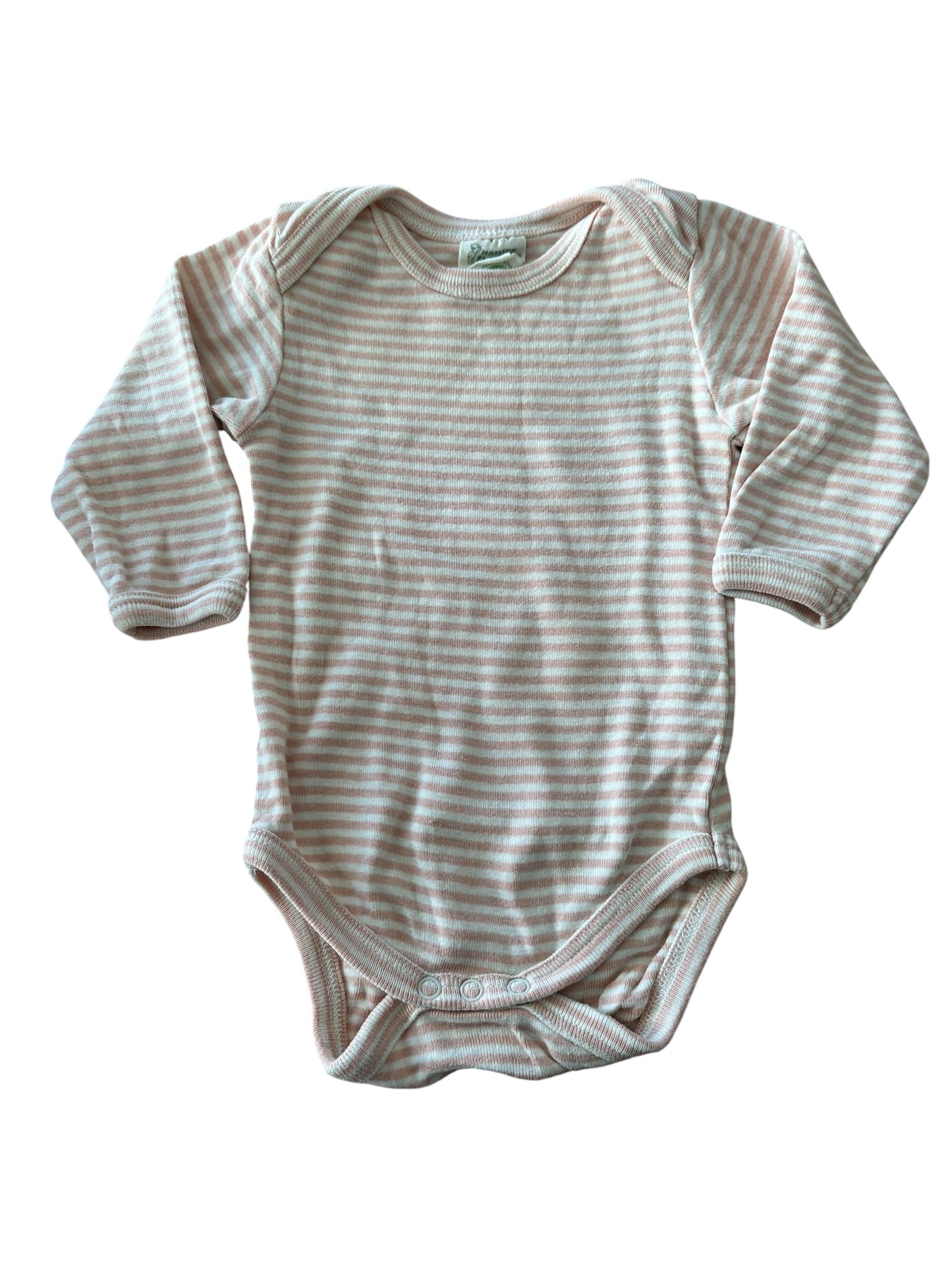 Nature Baby Pink Striped Onesie - Size 3-6 Months