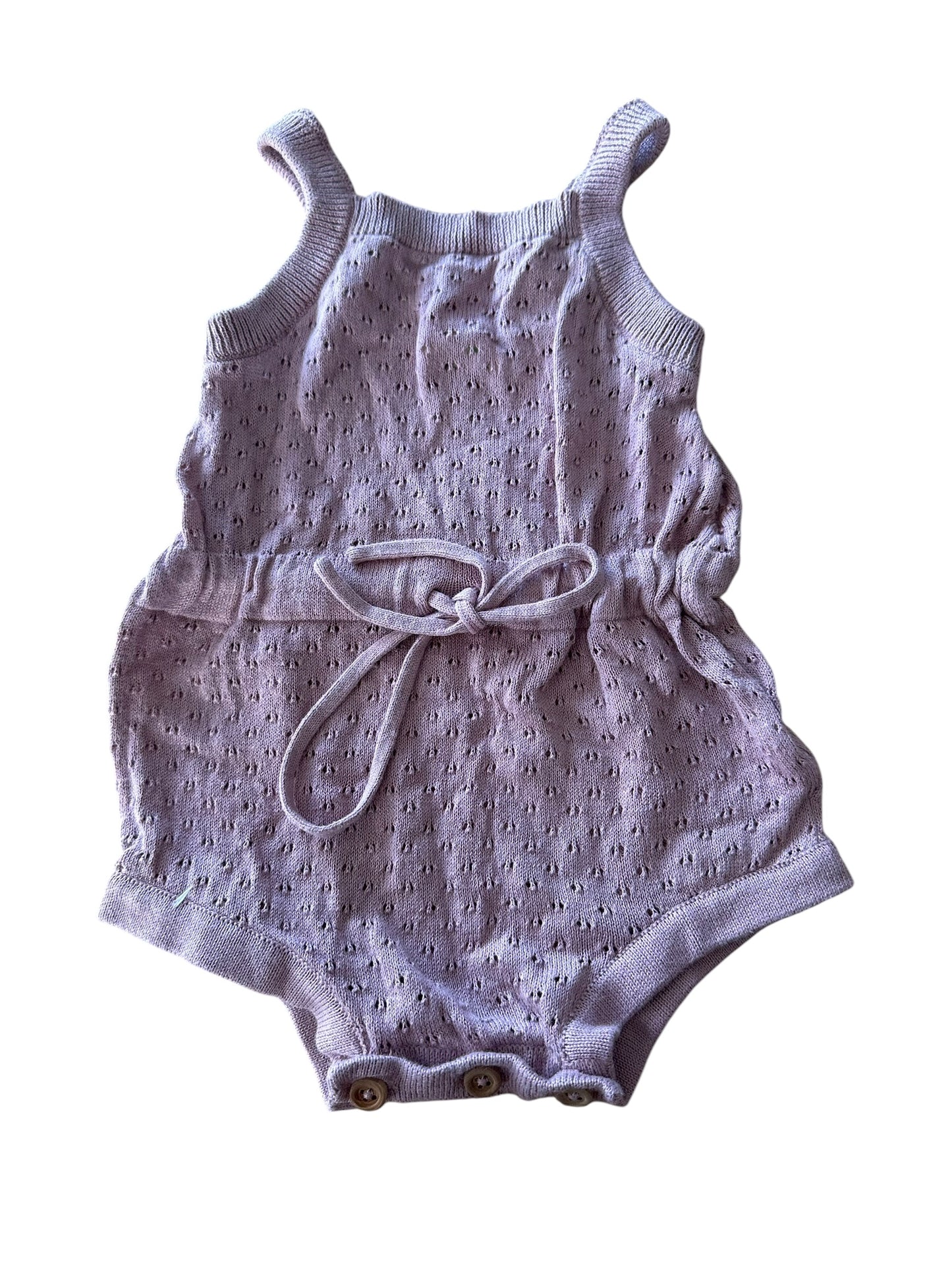 Nature Baby Pink Knitted Romper - Size 3-6 Months