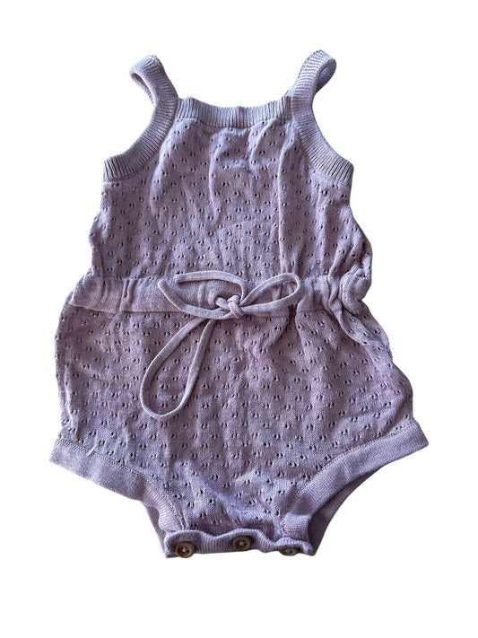 Nature Baby Pink Knitted Romper - Size 3-6 Months