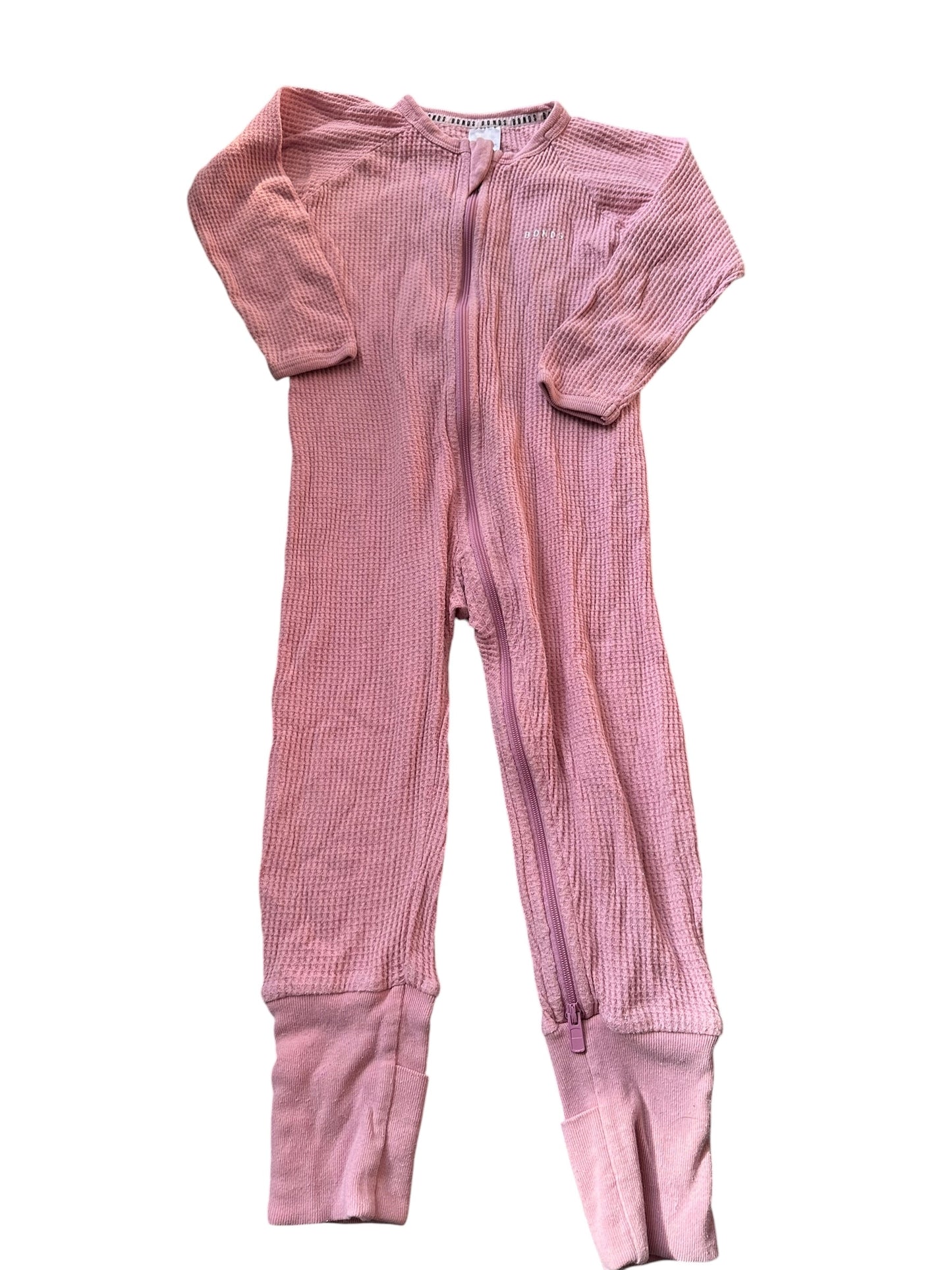 Bonds Pink Waffle Wondersuit - Size 18-24 Months