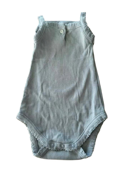 Nature Baby Grey Ribbed Onesie - Size 3-6 Months