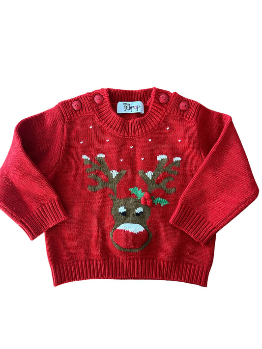 Red Nose Reindeer Jumper - Size 1