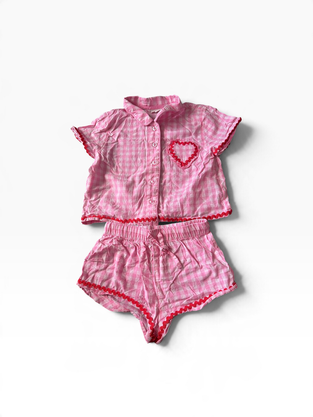 Seed Pink Gingham PJ Set - Size 3