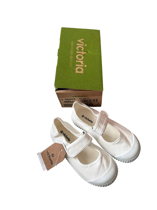 Victoria White Velcro Shoes - Size EU 26 NEW