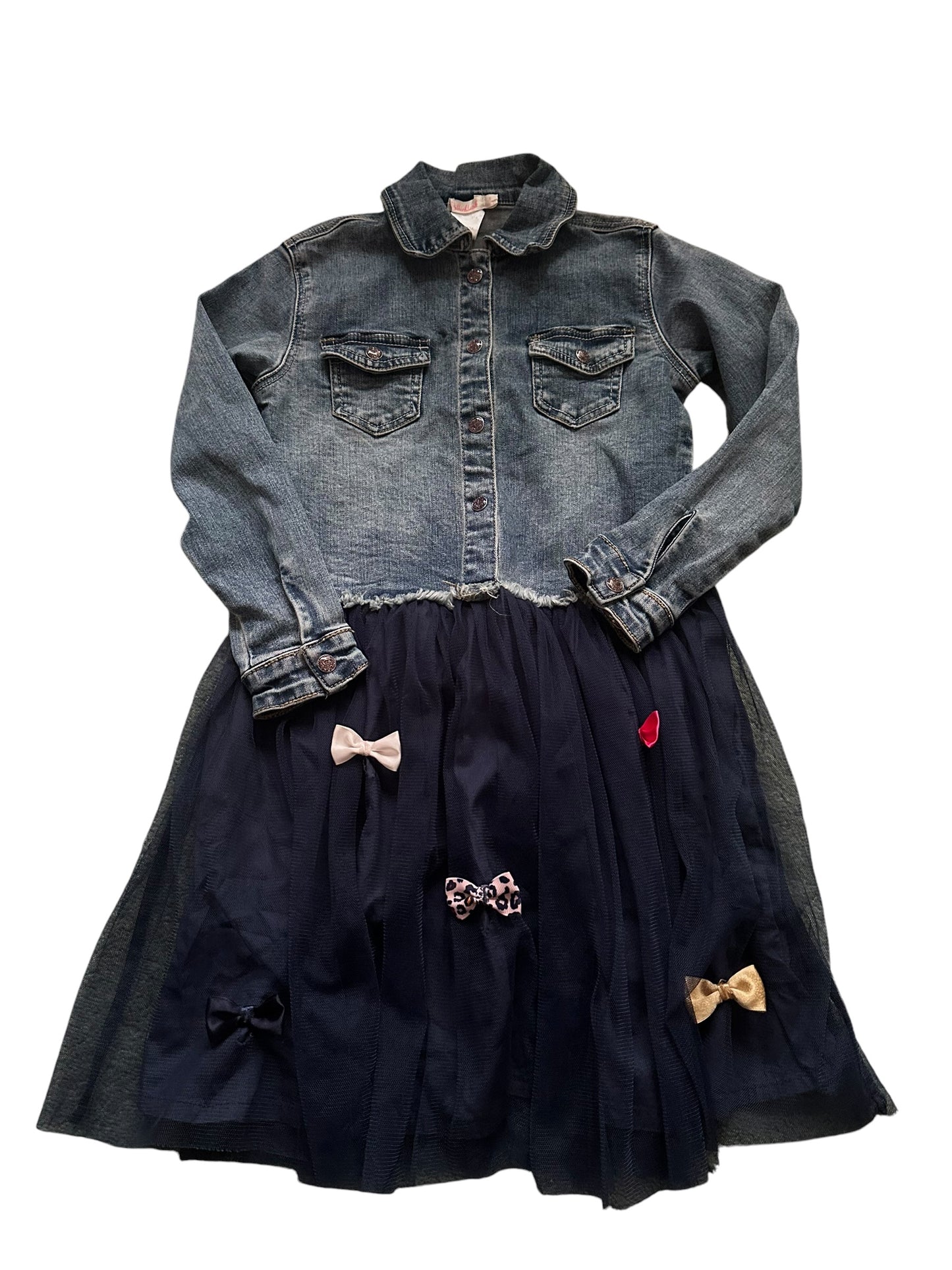 Billie Blush Denim Tulle Dress - Size 6
