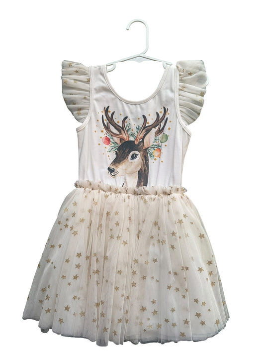 Rock Your Kid Gold Reindeer Dress - Size 4