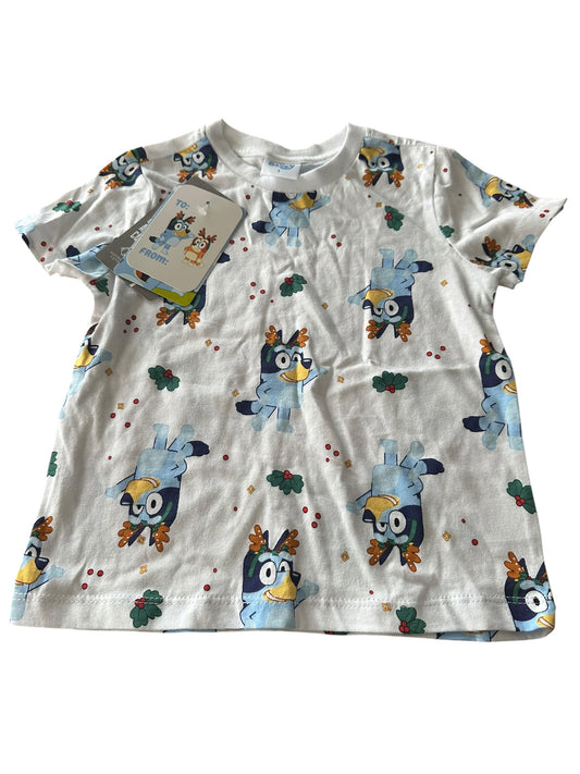 Bluey Reindeer Tee - Size 2 NEW
