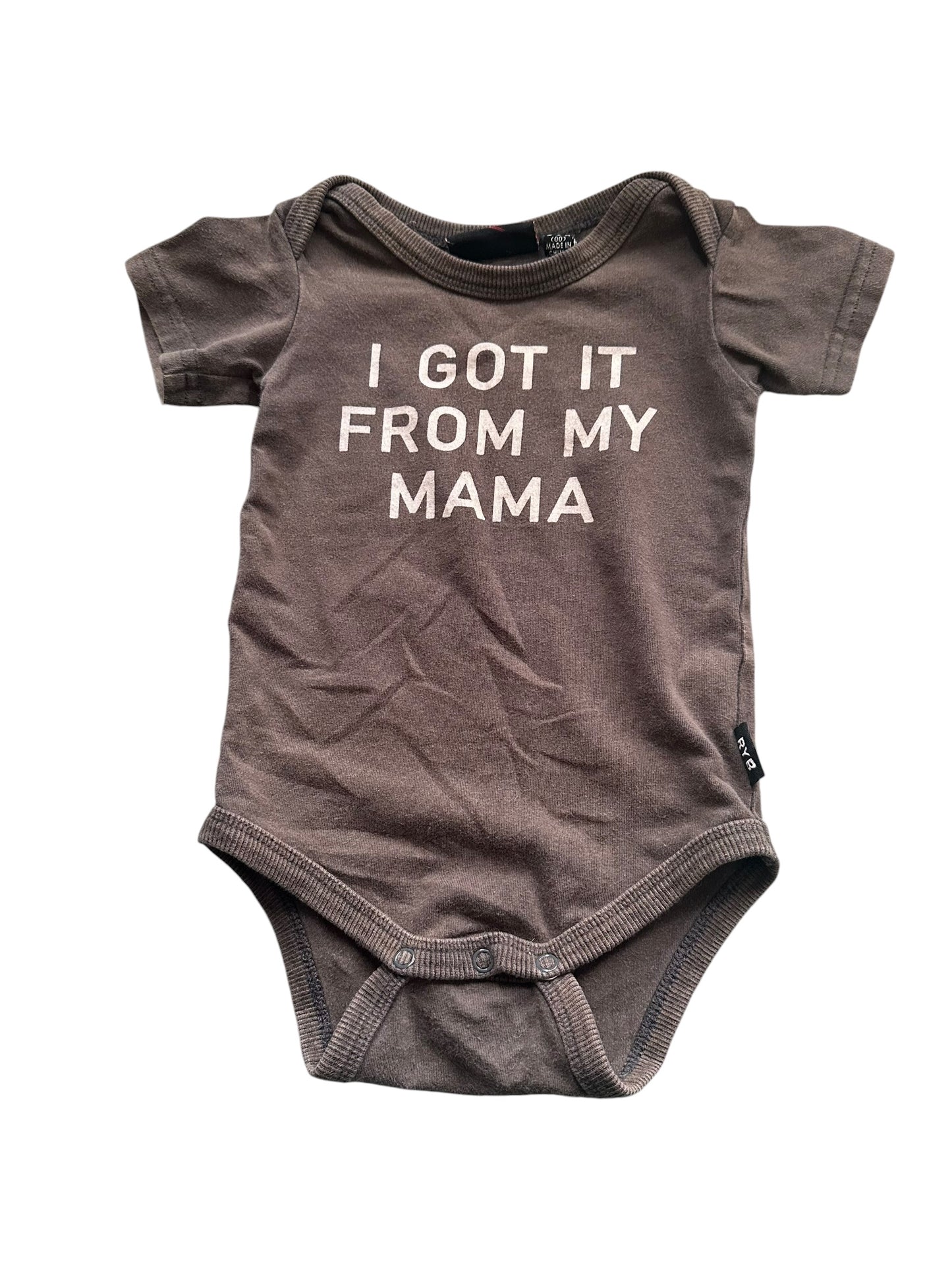 Rock Your Baby I Got It From My Mama Onesie - Size 3-6 Months