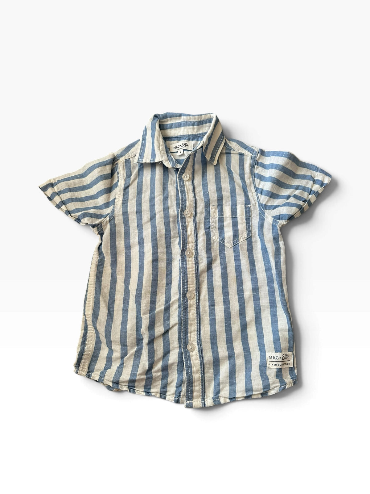 Mac and Ellie Striped Linen Top - Size 4