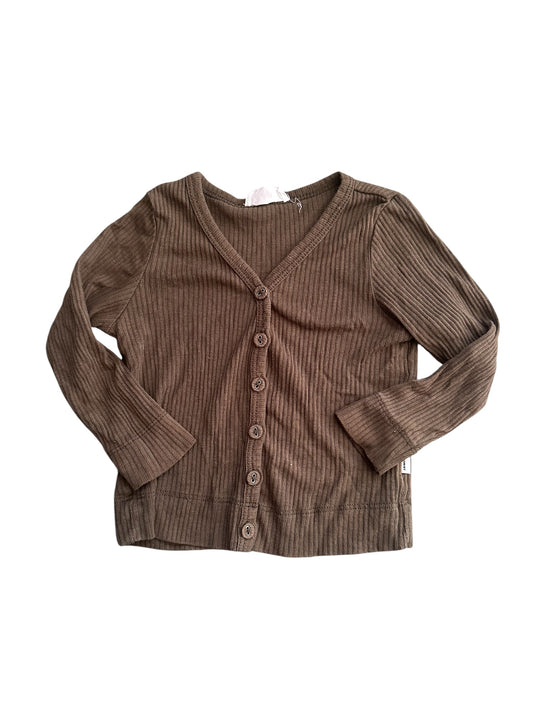 Jamie Kay Olive Ribbed Cardigan - Size 6-12 Months