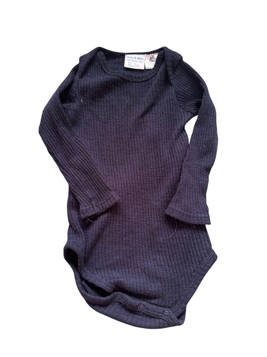 Milly and Milo Navy Merino Onesie - Size 6-12 Months