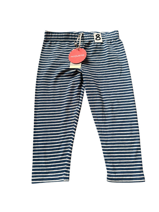 Spirit Striped 3/4 Leggings - Size 8 NEW