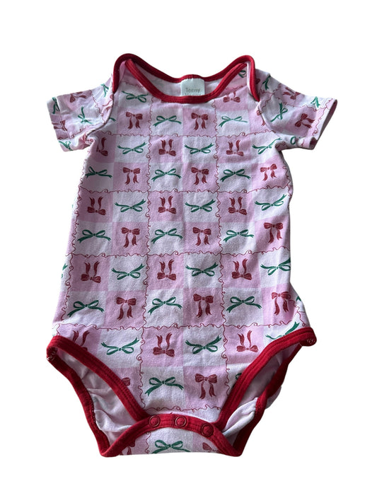 Teeny Weeny Bow Christmas Onesie - Size 1
