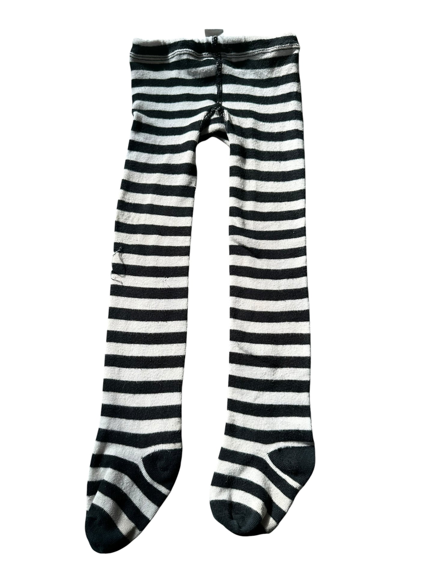 Black and White Striped Tights - Size 2-4 SECONDS