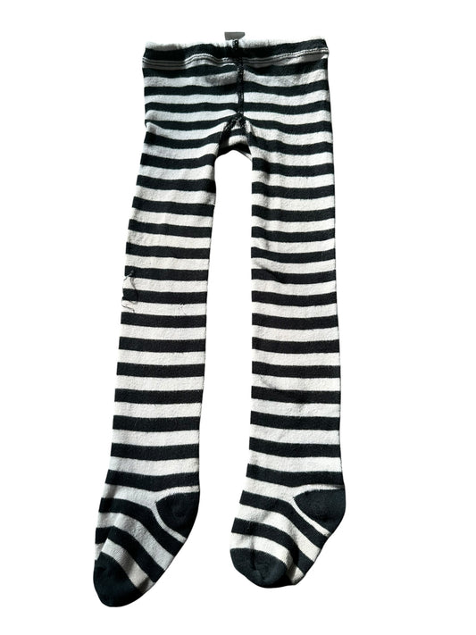 Black and White Striped Tights - Size 2-4 SECONDS