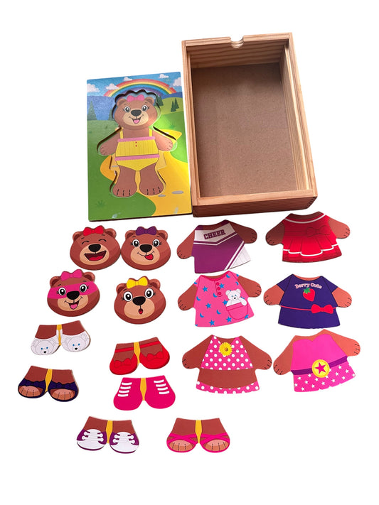 Wooden Bear Dressing Puzzle