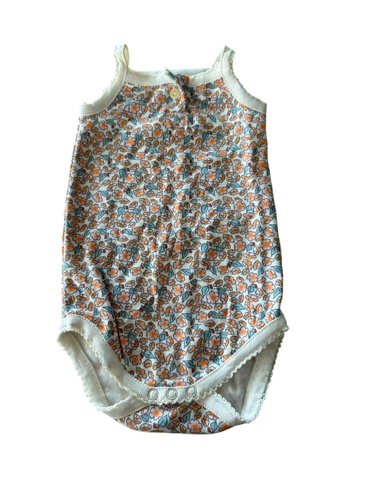 Nature Baby Floral Singlet Suit - Size 3-6 Months
