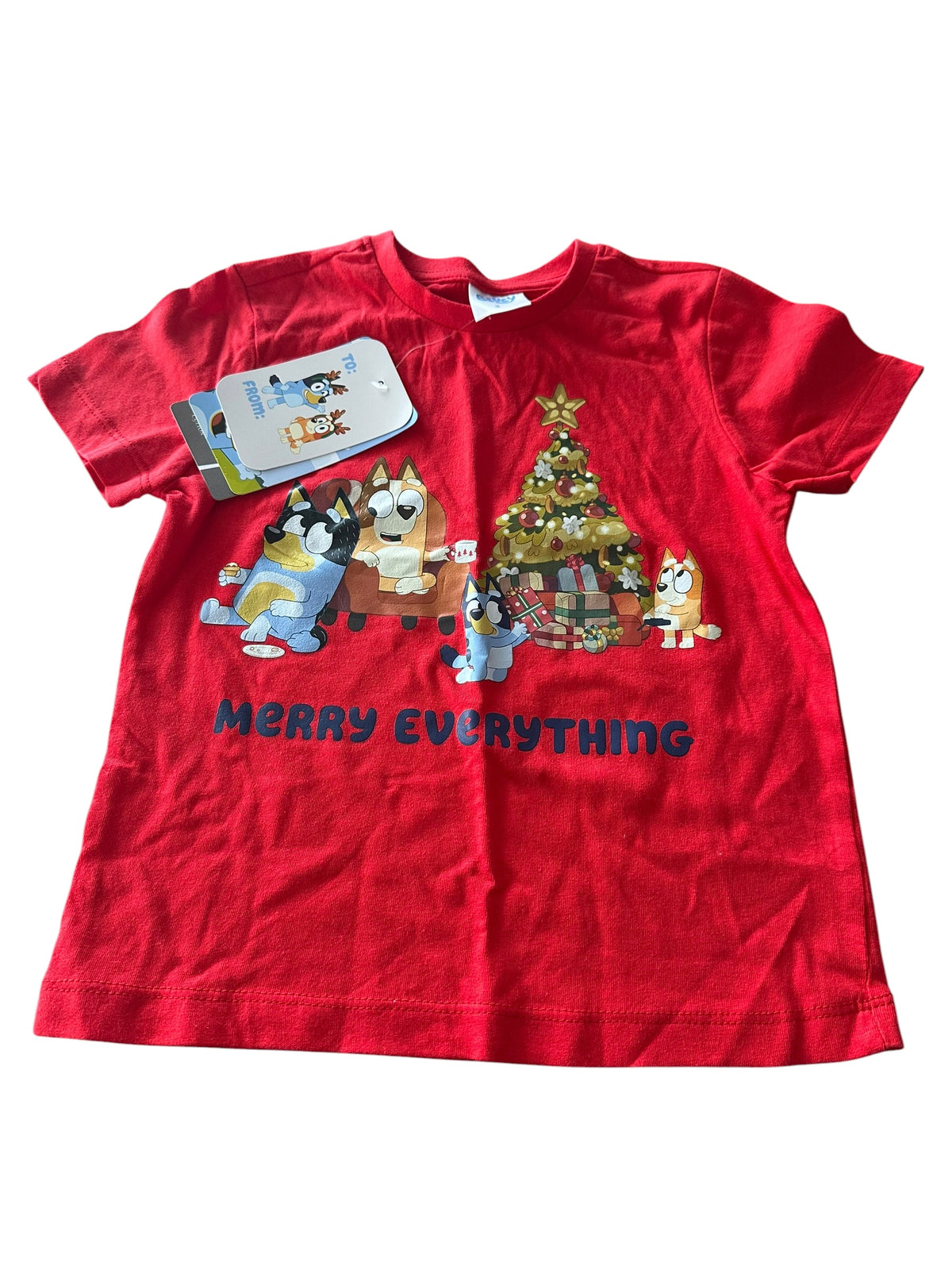 Bluey Christmas Tee - Size 2 NEW