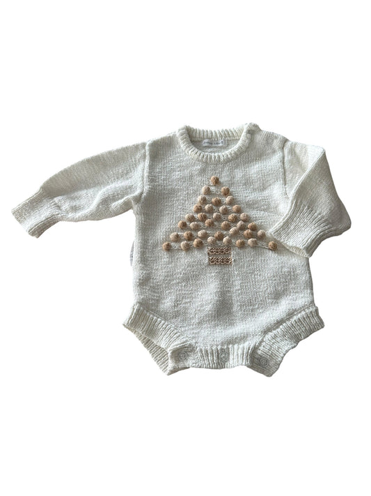 Ziggy Lou Knitted Christmas Onesie - Size 0-3 Months