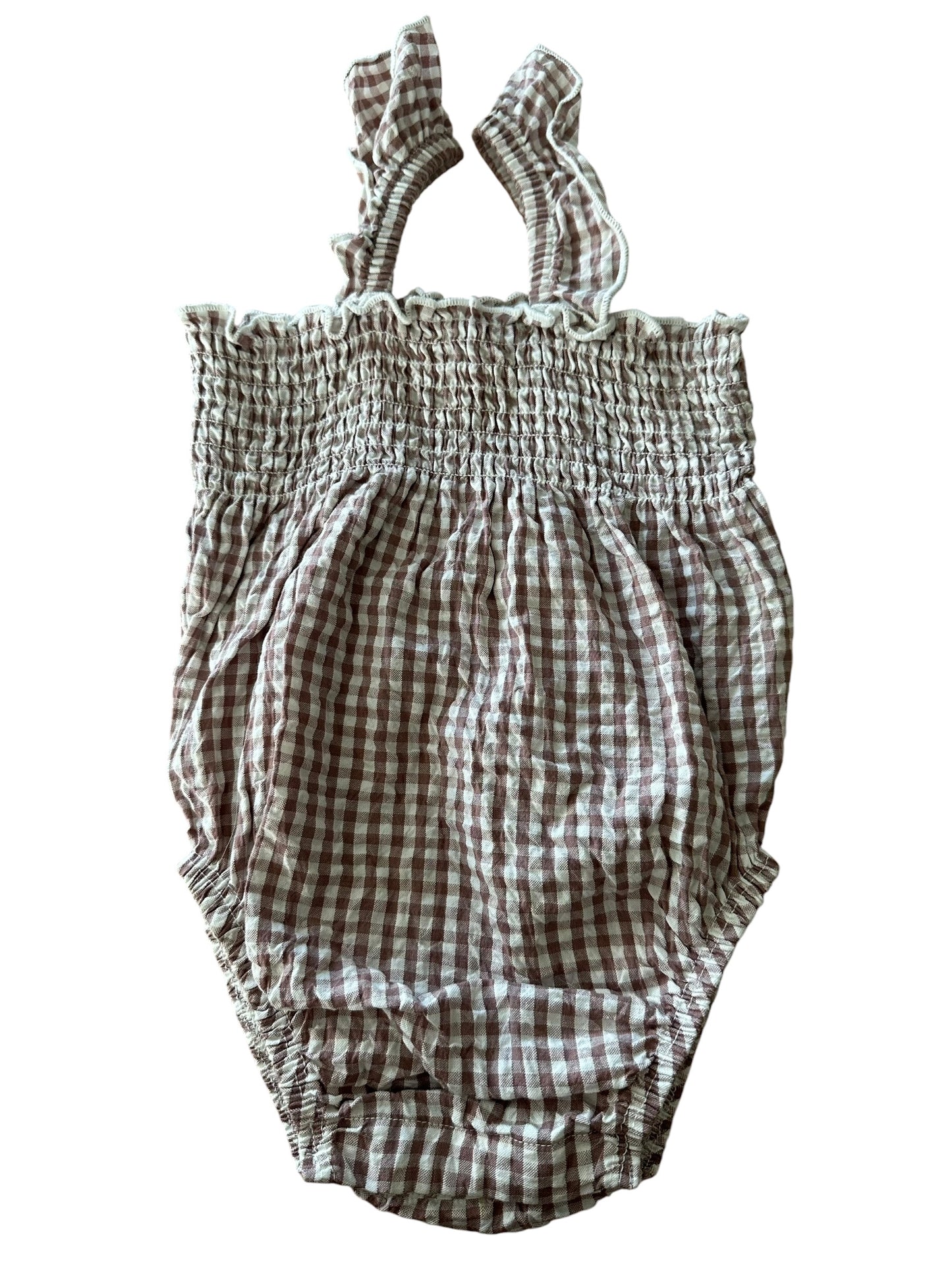 Nature Baby Gingham Romper - Size 3-6 Months