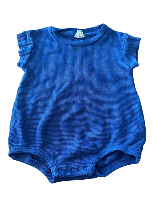 Nature Baby Blue Waffle Romper - Size 0-3 Months