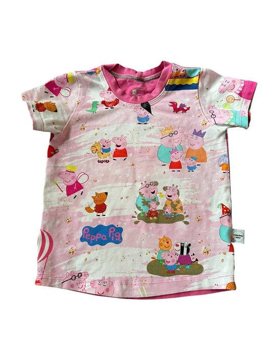 Handmade Bailey Bear Wear Peppa Pig Tee - Size 2