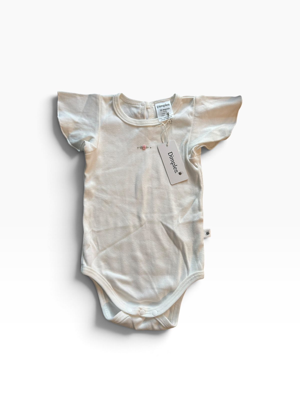 Dimples Cotton Petal Onesie - Size 12 Months NEW