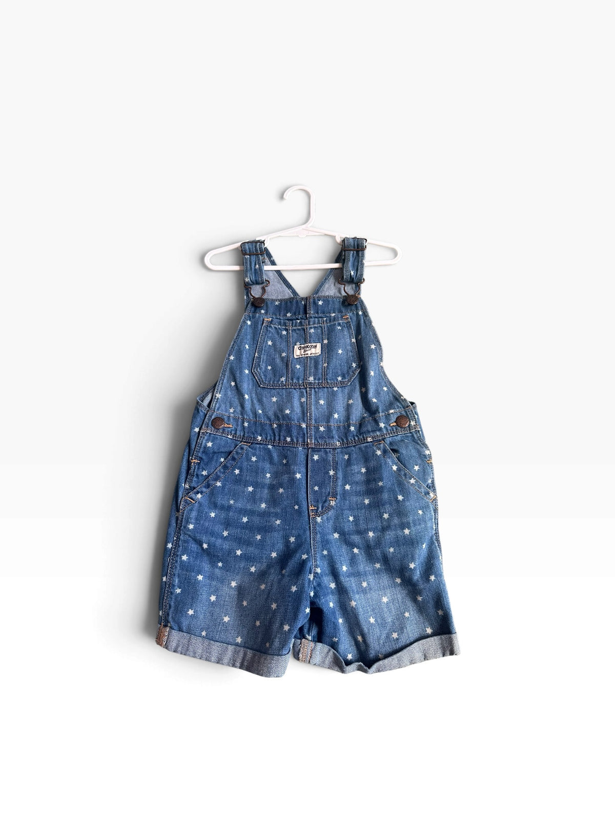 Vintage Oshkosh Stars Denim Shortalls - Size 4