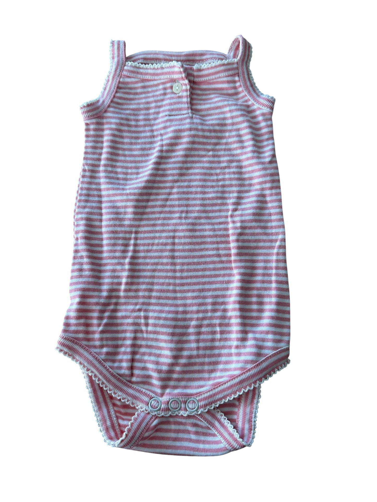 Nature Baby Striped Singlet Onesie - Size 3-6 Months