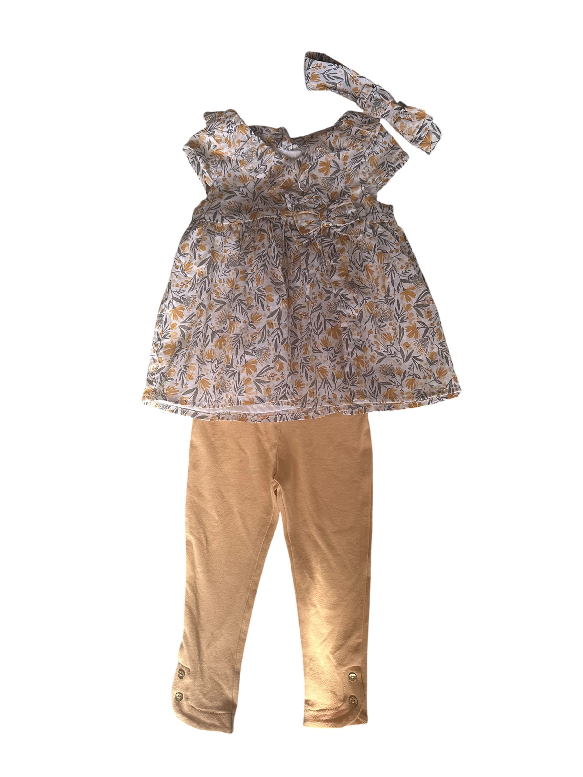 Tommy Bahama Mustard Floral Set - Size 12-18 Months