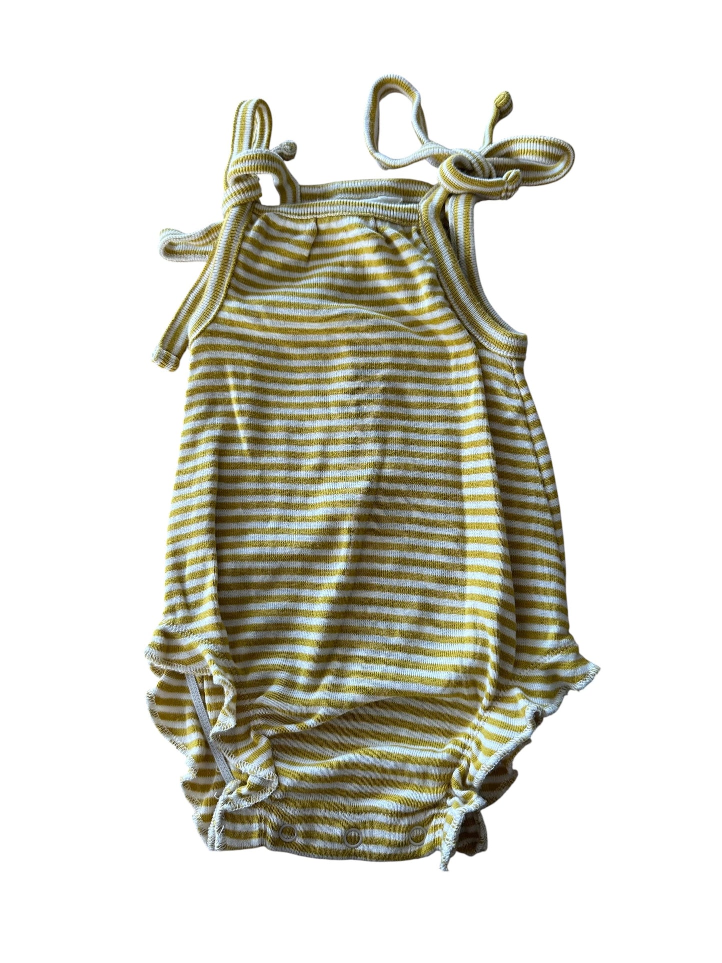 Nature Baby Yellow Stripped Onesie - Size 3-6 Months