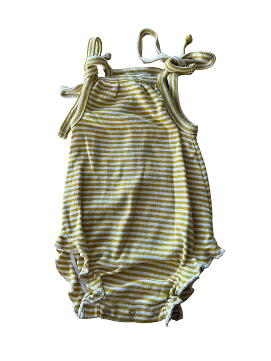 Nature Baby Yellow Stripped Onesie - Size 3-6 Months