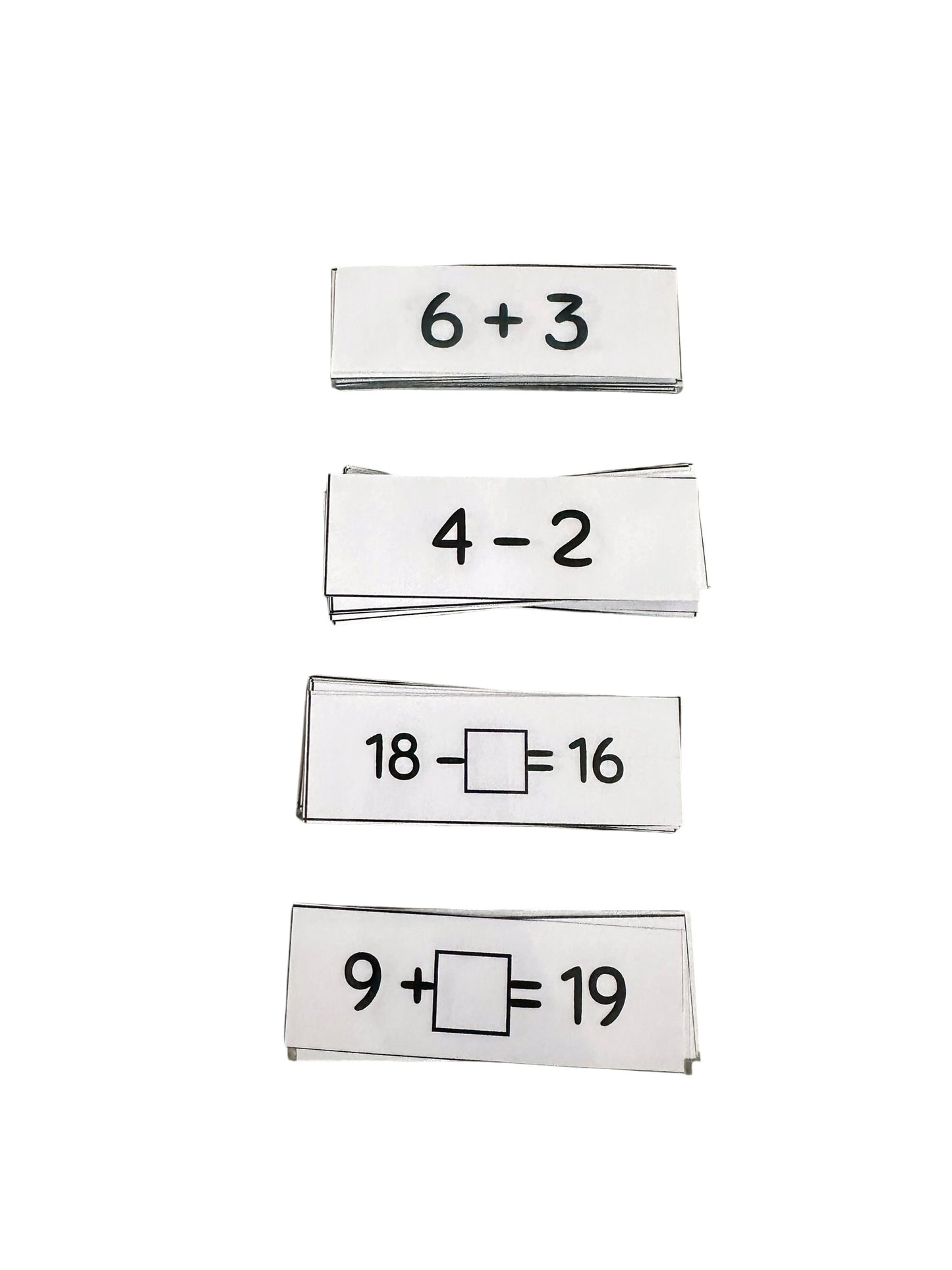 Additional and Subtraction Laminated Cards