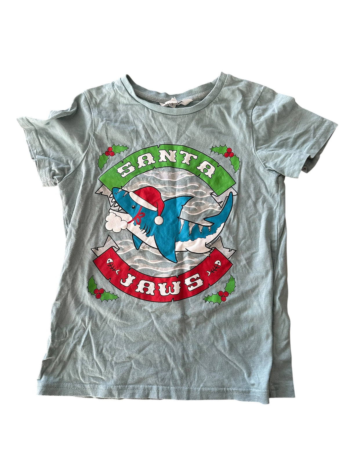 Mac and Ellie Christmas Shark Tee - Size 7